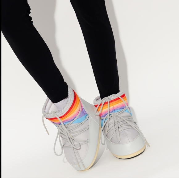 Moon Boot Low Icon Rainbow Snow Boots Moon Boots Low Rainbow Boot Gray - Picture 4 of 16